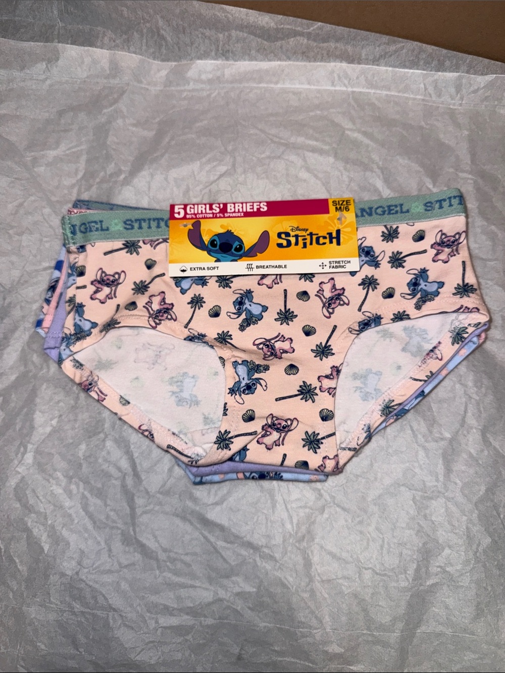 Disney Stitch Girls' Briefs 5-Pack